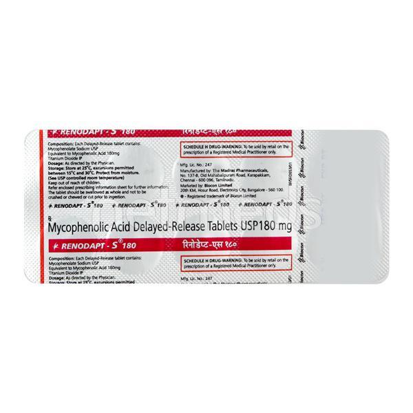 Renodapt S 180mg Tablet 10'S