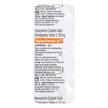 Hyocimax S Tablet 10'S - Global Surgicals