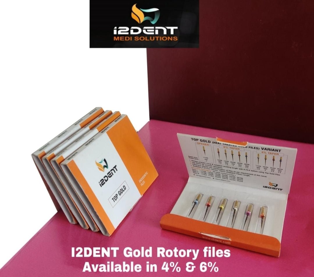 I2Dent Top Gold Assorted NiTi Rotary Files - Global Surgicals