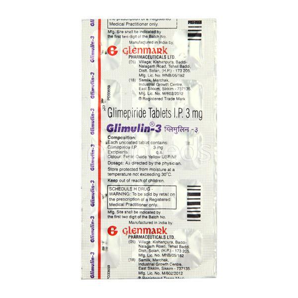 Glimulin 3mg Tablet 15'S