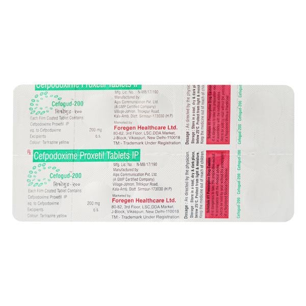 CEFOGUD 200mg Tablet 10's