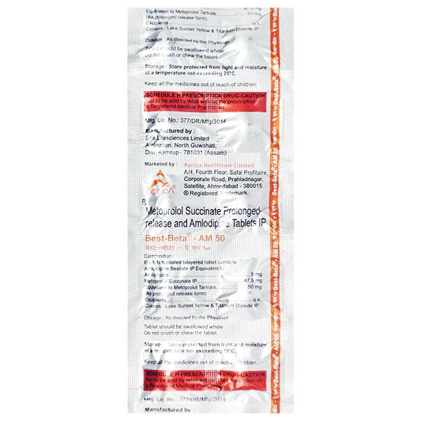 BEST BETA AM 50/5mg Tablet 10's