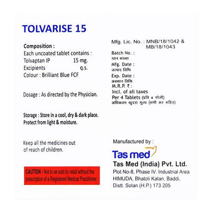 TOLVARISE 15 Tablet 4's