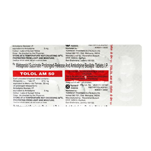 Tolol AM 50mg Tablet 10'S
