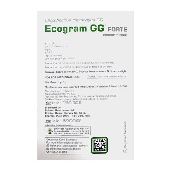 ECOGRAM GG FORTE LACTOSE & GLUTEN FREE NATURAL VANILLA FLAVOUR Sachet ...