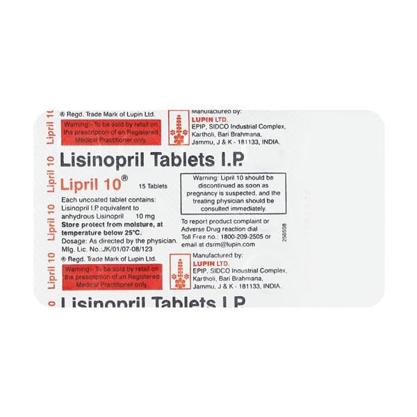 Lipril 10mg Tablet 15'S