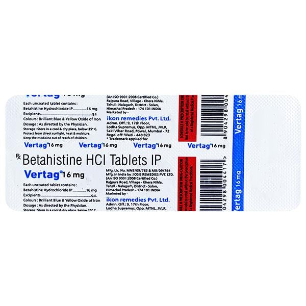 VERTAG 16mg Tablet 10's