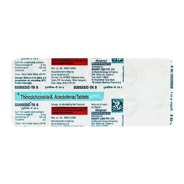 Gudgesic TH 8mg Tablet 10'S