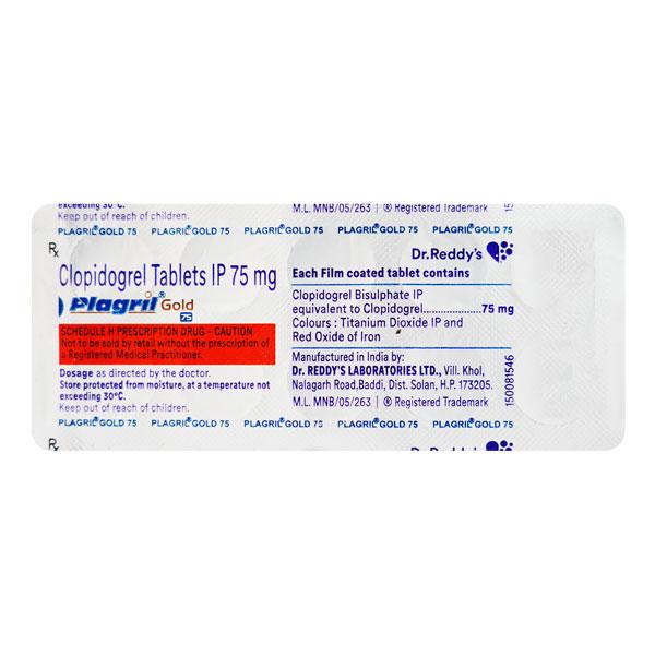 Plagril Gold 75mg Tablet 10'S