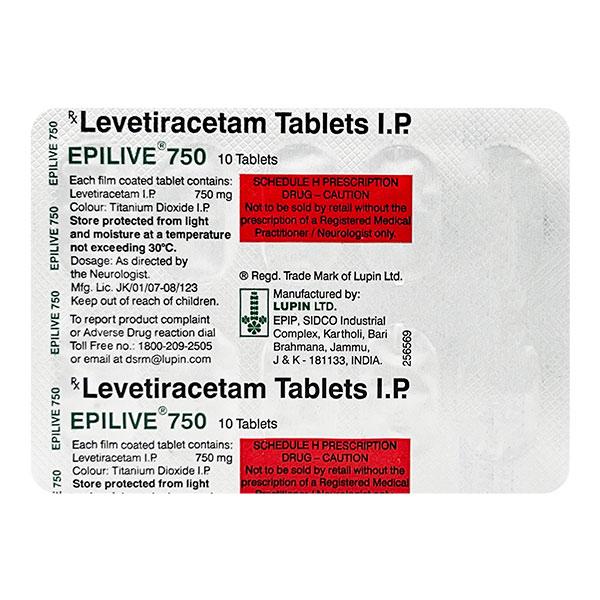Epilive 750mg Tablet 10'S