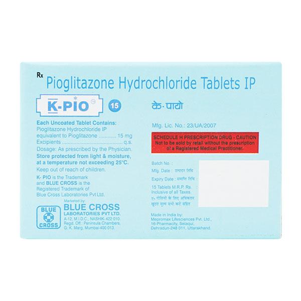 K Pio 15mg Tablet 15'S