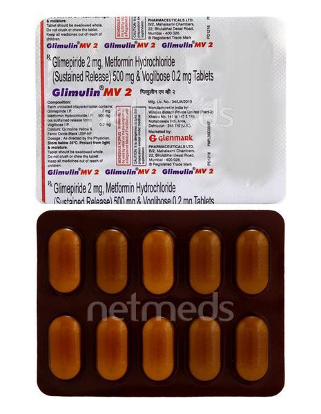 Glimulin MV 2mg Tablet 10'S