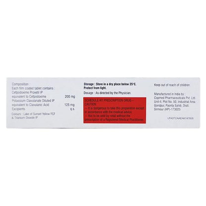 Gudcef CV 200mg Tablet 10'S