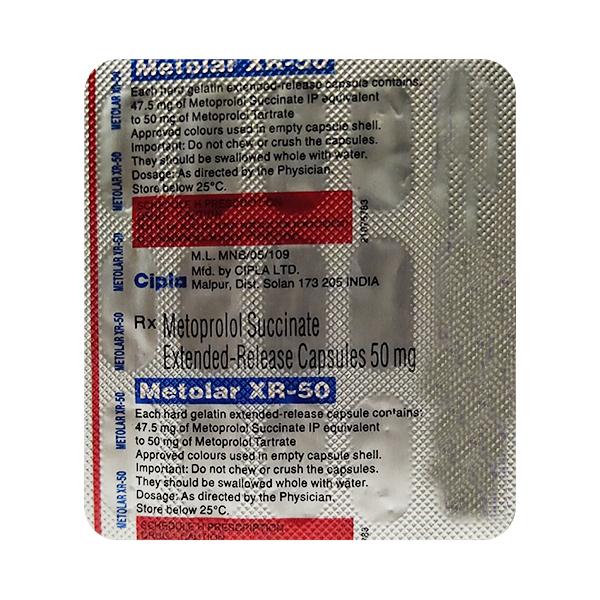Metolar XR 50mg Capsule 15'S
