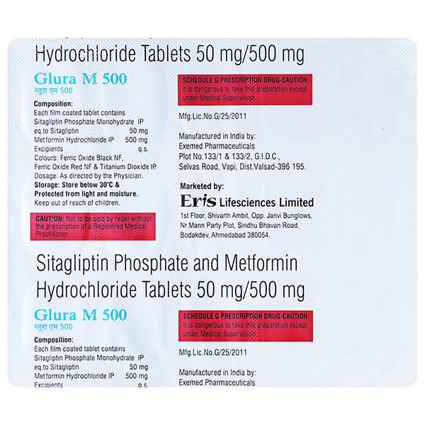 GLURA M 500 Tablet 15's
