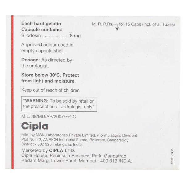 Silofast 8mg Capsule 15'S