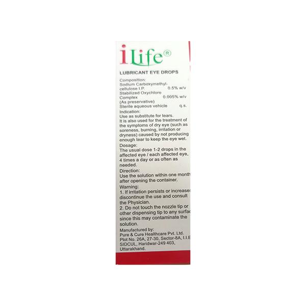 ILIFE Lubricant 0.5% Eye Drops 10ml - Global Surgicals