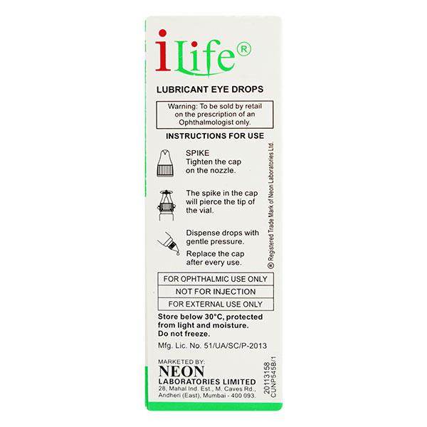 Ilife Lubricant 1.0% Eye Drops 10ml - Global Surgicals