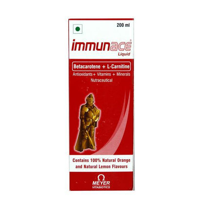 Immunace 100% Natural Orange and Natural Lemon Flavour Liquid 200ml - Global Surgicals