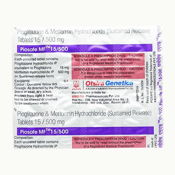 Piosafe MF 15mg Tablet 10'S