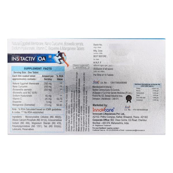 INS3TACTIV OA Tablet 10's - Global Surgicals