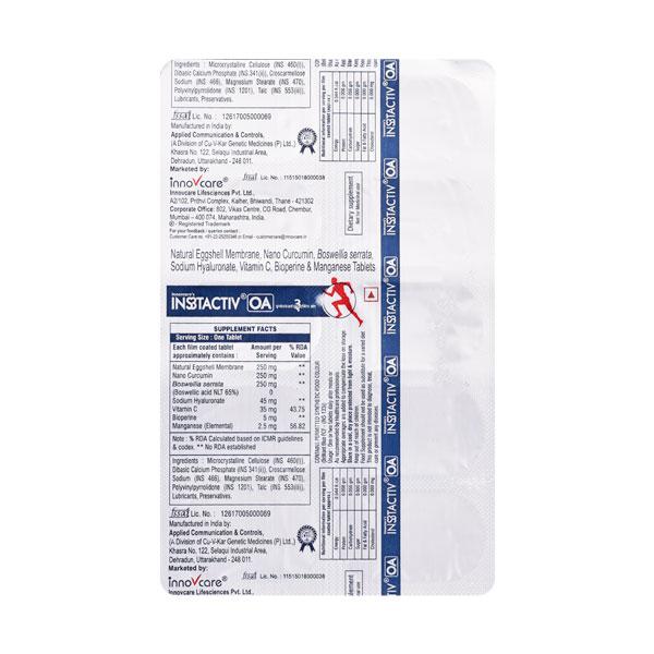 INS3TACTIV OA Tablet 10's - Global Surgicals