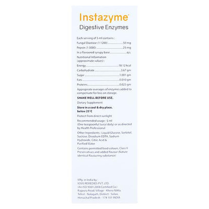 INSTAZYME Syrup 100ml - Global Surgicals