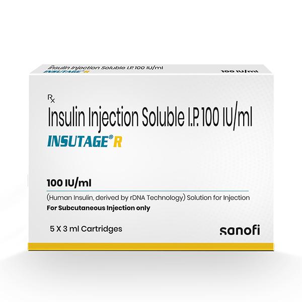 INSUTAGE R 100iu Cartridge 5x3ml - Global Surgicals