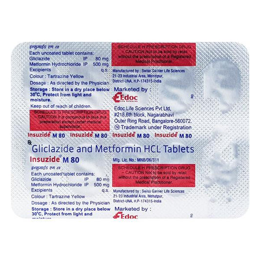 INSUZIDE M 80 Tablet 10's - Global Surgicals