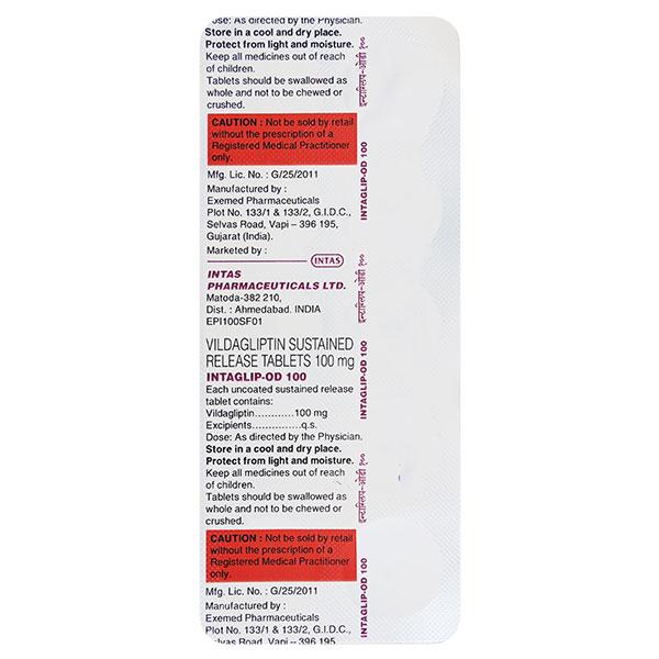 INTAGLIP OD 100 Tablet 10's - Global Surgicals