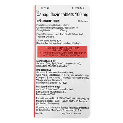 Invokana 100mg Tablet 10'S - Global Surgicals