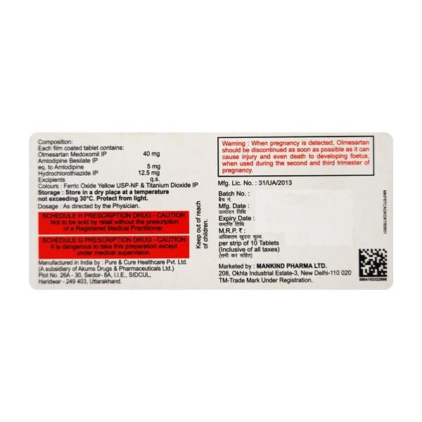 Olmetime Amh 40mg Tablet 10'S