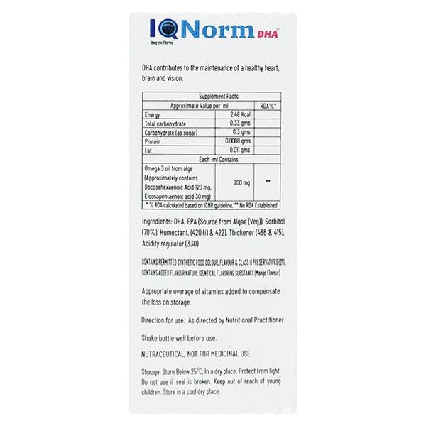 IQNORM DHA DELICIOUS MANGO FLAVOUR Oral Drops 30ml - Global Surgicals