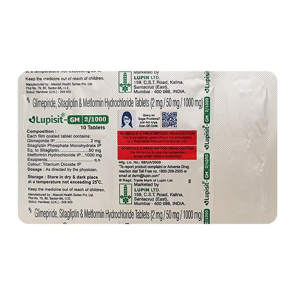 LUPISIT GM 2/1000 Tablet 10's