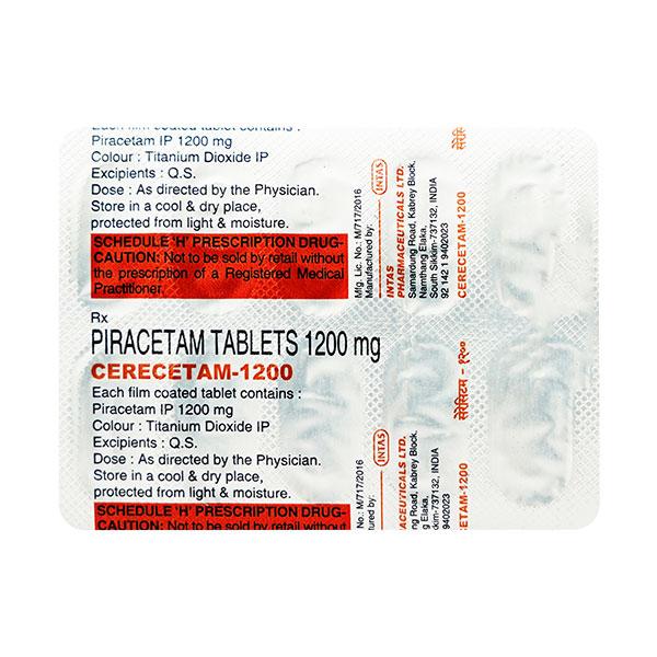 Cerecetam 1.2Gm Tablet 10'S