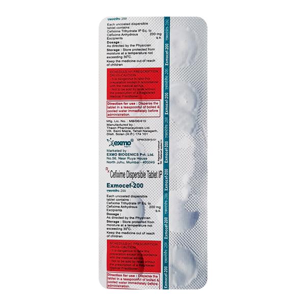 EXMOCEF 200 Tablet 10's