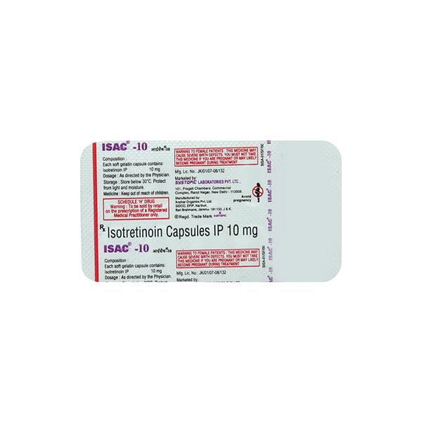 Isac 10mg Capsule 10'S - Global Surgicals