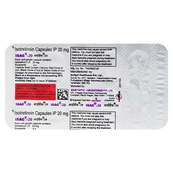Isac 20mg Capsule 10'S - Global Surgicals