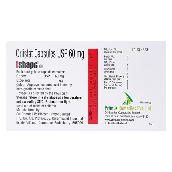 Ishape 60mg Capsule 10'S - Global Surgicals