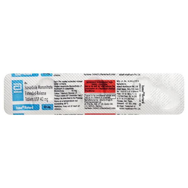 Ismo Retard 40mg Tablet 7'S - Global Surgicals