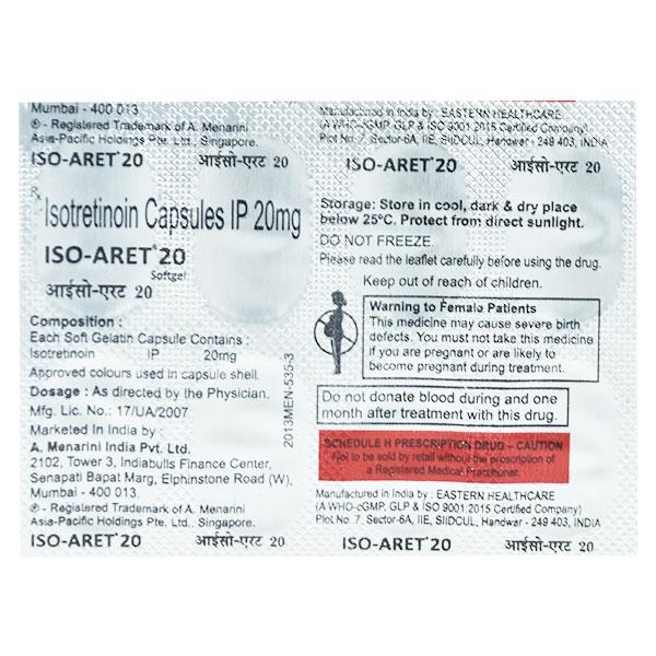 ISO Aret 20mg Softgel 10'S - Global Surgicals