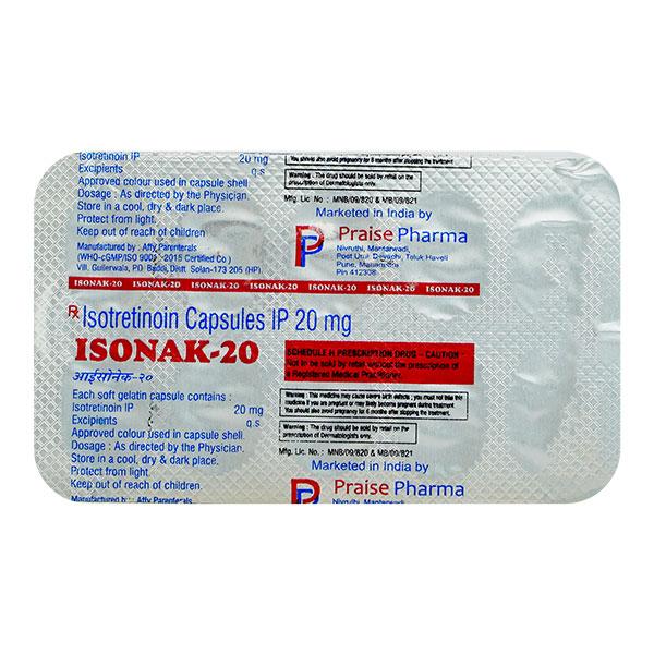 ISONAK 20 Soft Gelatin Capsule 10's - Global Surgicals