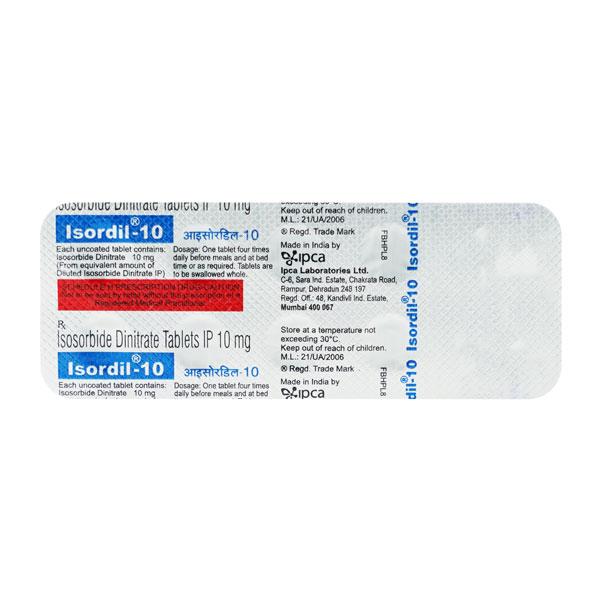 Isordil 10mg Tablet 10'S - Global Surgicals