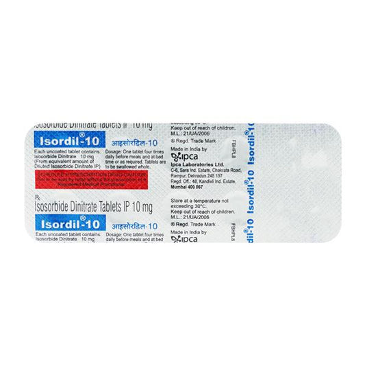Isordil 10mg Tablet 10'S - Global Surgicals