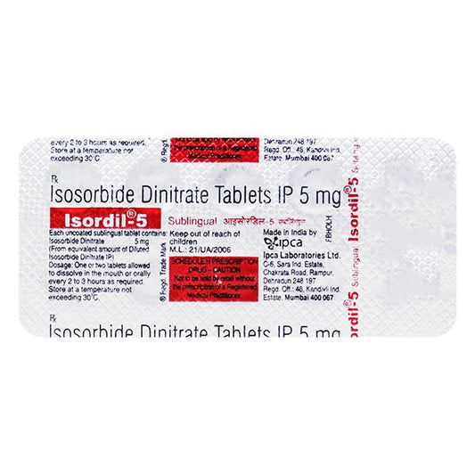 Isordil 5mg Tablet 10'S - Global Surgicals