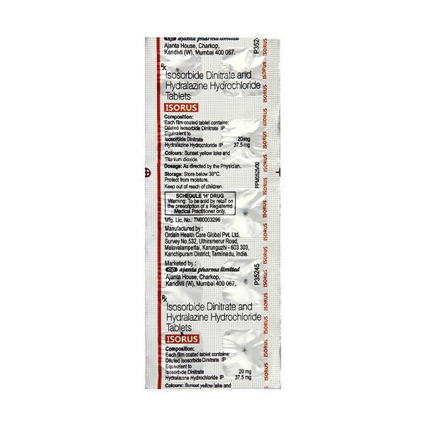 Isorus 20/37.5mg Tablet 10'S - Global Surgicals