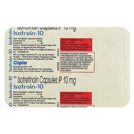 ISOTROIN 10 Capsule 15's - Global Surgicals