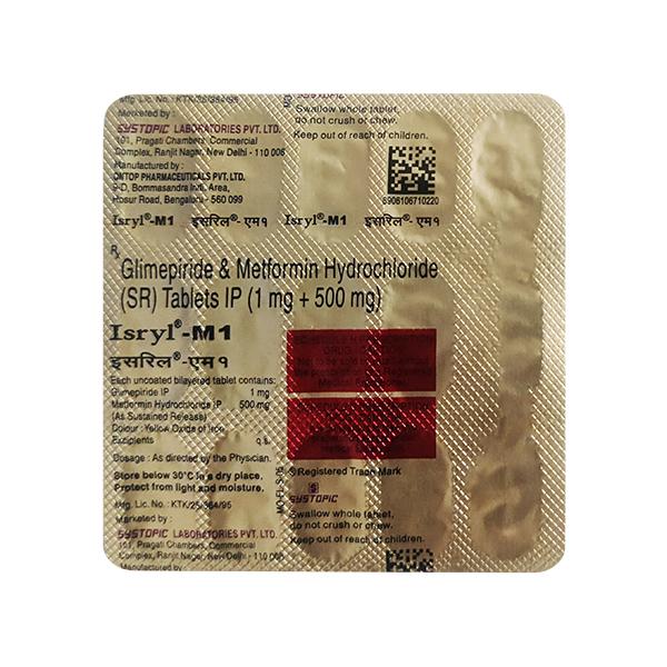 Isryl M 1Mg Tablet 15's - Global Surgicals
