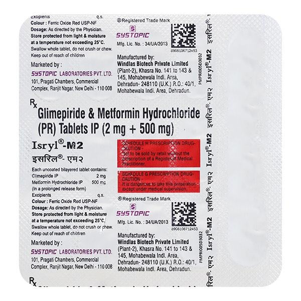 Isryl M 2Mg Tablet 15's - Global Surgicals