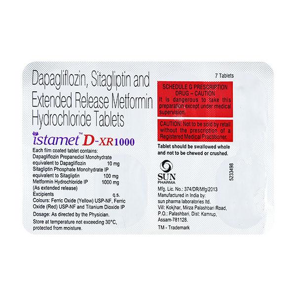ISTAMET D XR 1000 Tablet 7's - Global Surgicals